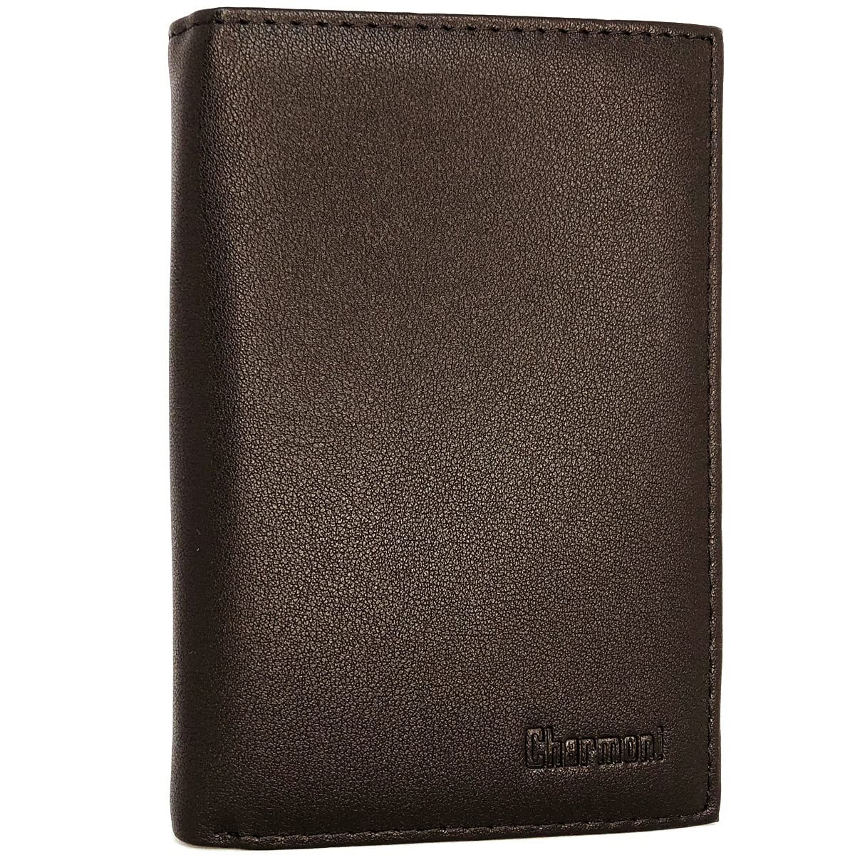 Charmoni GC101 Portefeuille Homme Grand Classique En Cuir Synthétique Noir - 7 Cartes Crédit, Porte-Monnaie & Pièces D'Identité