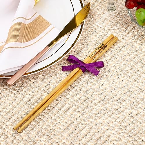 Miniatura 3 de Sinseike 30 pares de palillos personalizados, palillos de madera de bambú personalizados, palillos de estilo chino japonés (30)