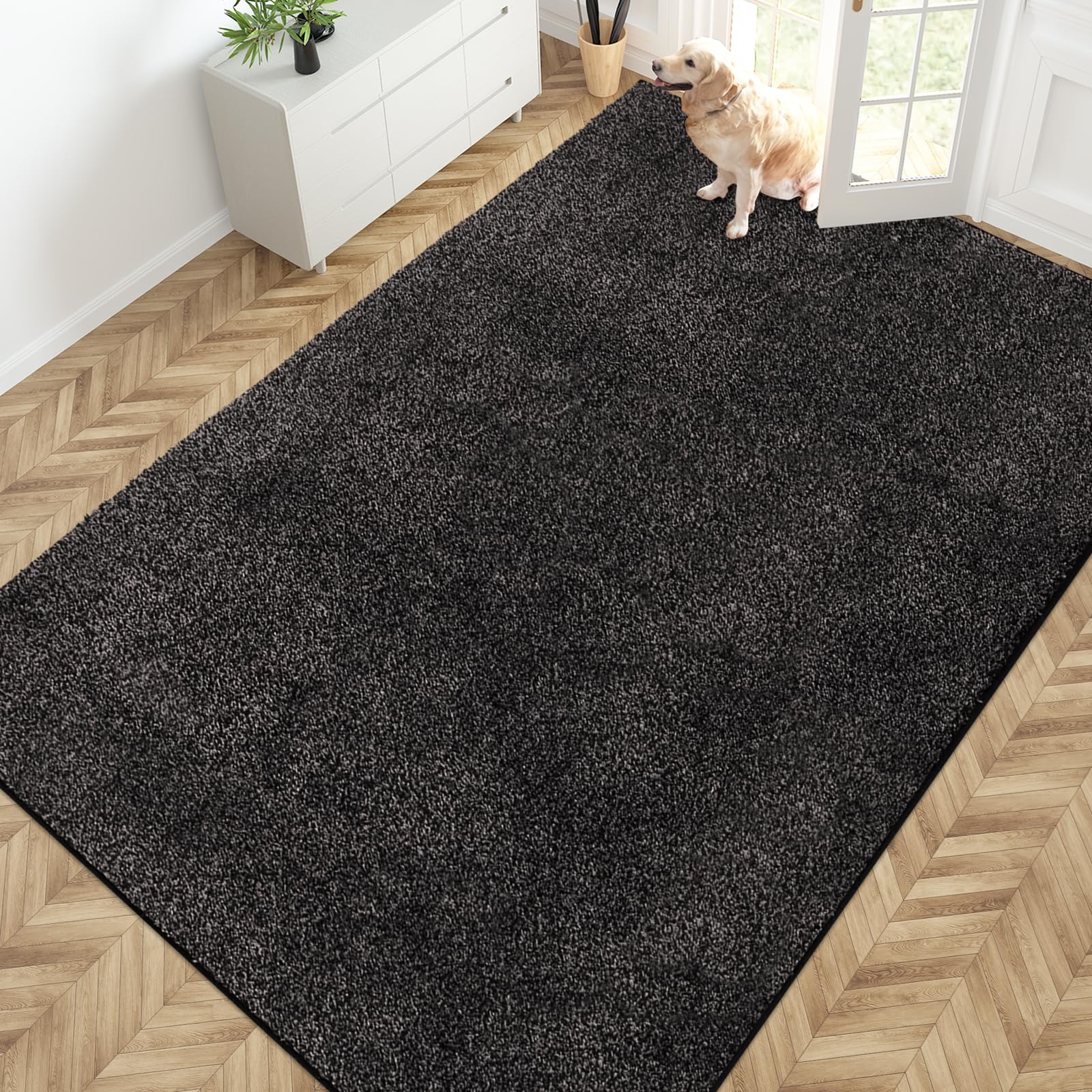 PURRUGS Easy Care Area Rug 4.5ft X 7ft - Non-Slip Washable Entryway Rug, Pet Rug, Stain Resistant For Hallway, Living Room, Bedroom