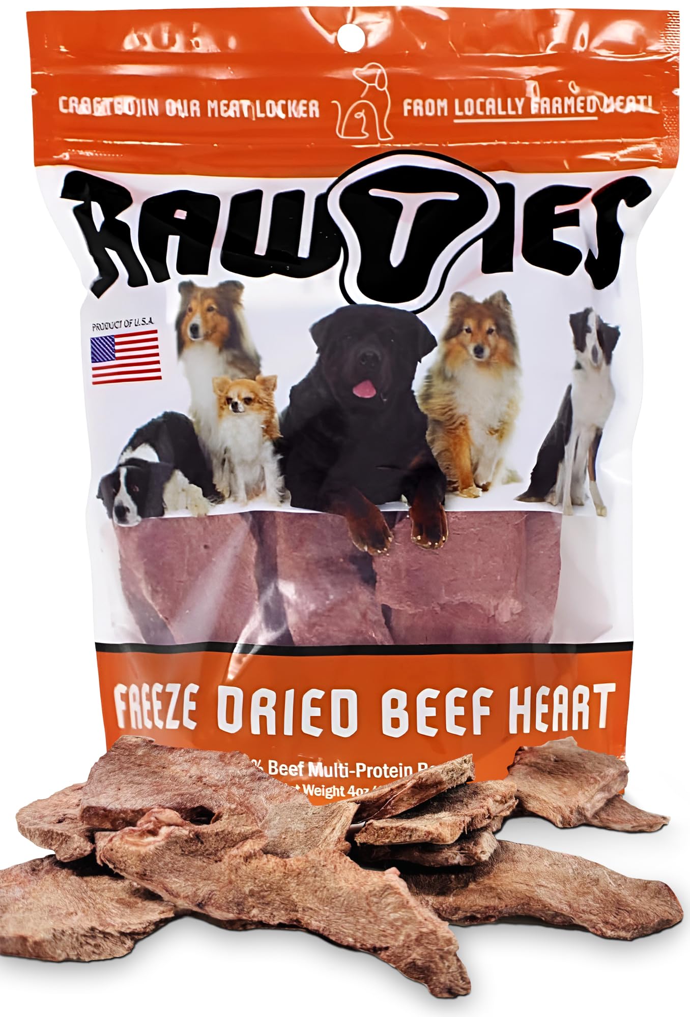 RAWTIES Premium Freeze-Dried Raw Beef Heart for Dogs – 100% USA-Sourced Raw Meat Dog Food – Grain-Free, No Fillers, High Protein Nutrition for Small &