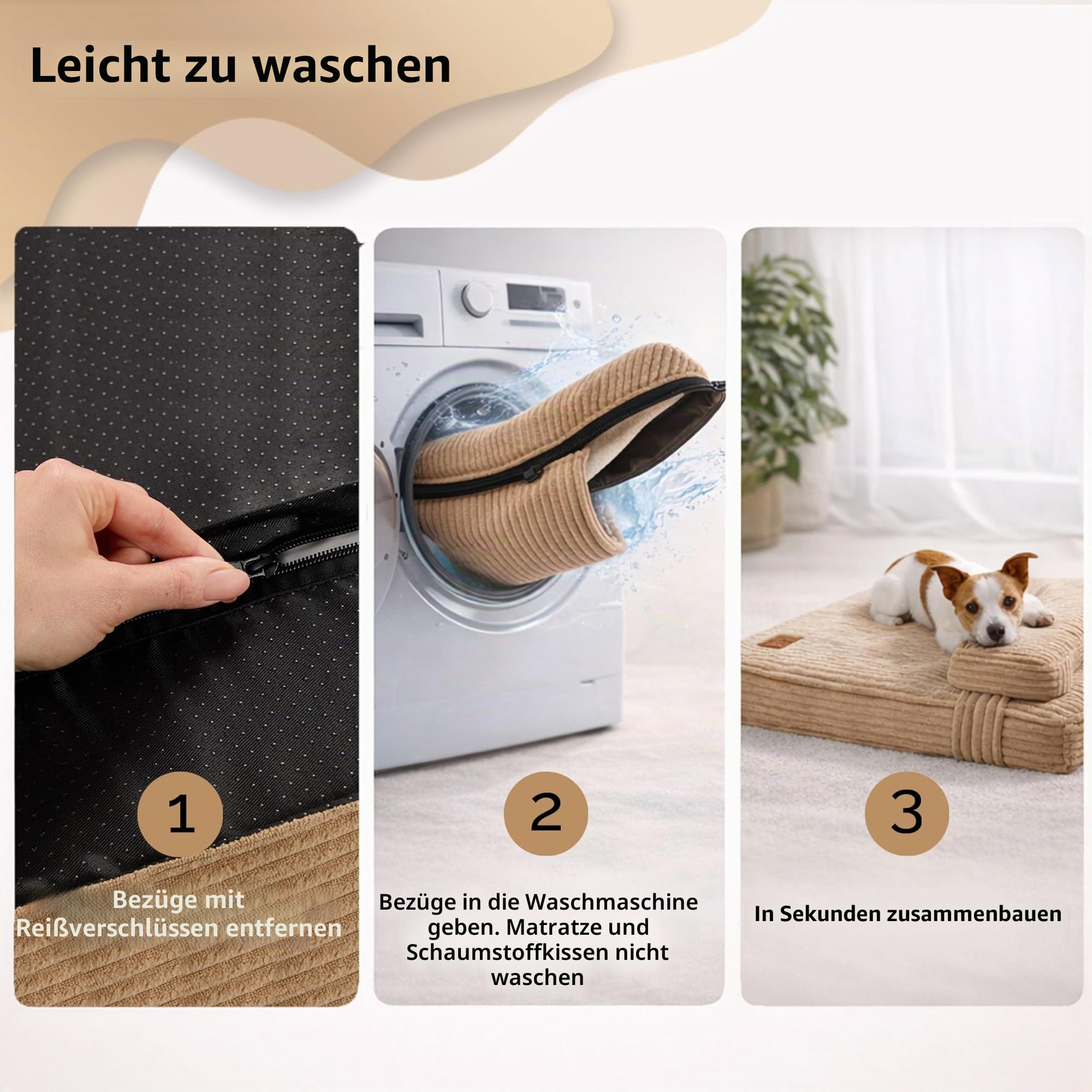 Hundebett orthopädisch, waschbar, wasserdicht, rutschfest (SMALL)