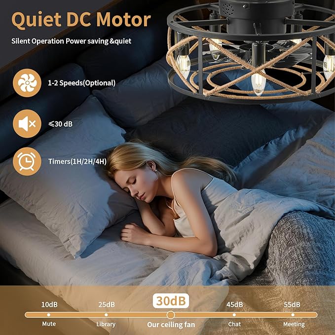 Ventilador de Techo 18 Pulgadas Con Luz y Control Remoto, 6 miniatura 5