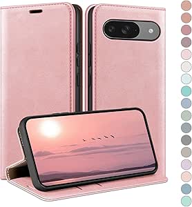 Google Pixel HUOUH Coque Pour 8A Avec RFID Blocage Etui à Rabat En Cuir De Premium,Fentes Pour Cartes,Coques De Case,Cover à Rabat Pour Pixel 8A Portefeuille Lilas Violet Pixel 9