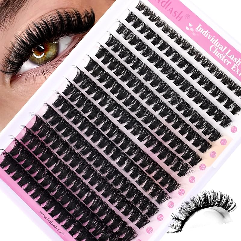 Cílios postiços em tufos FADLASH 80D, curvatura D, 8–16 mm