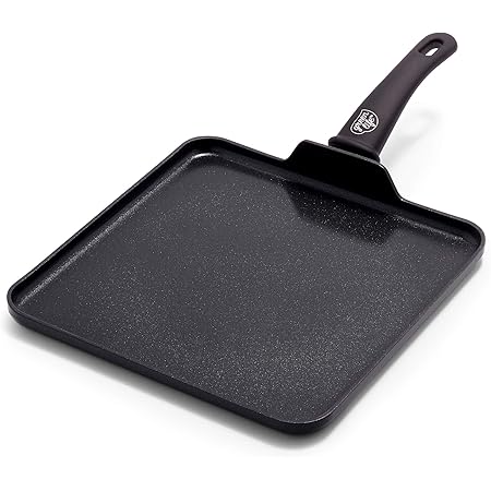 GreenLife Soft Grip Diamond Healthy Ceramic Nonstick, Griddle Pan, 11", Black