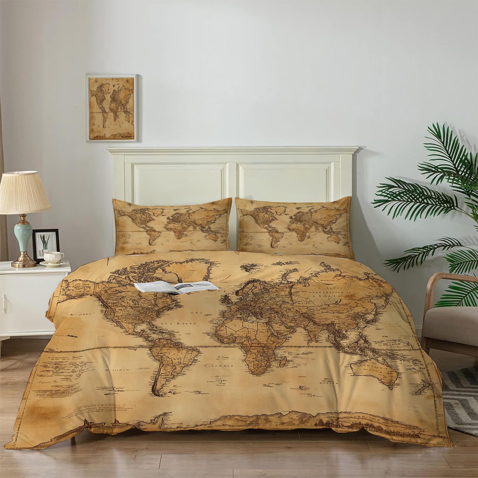 Housse de couette et taies carte du monde pour en finir avec la chambre d'enfant sans déco