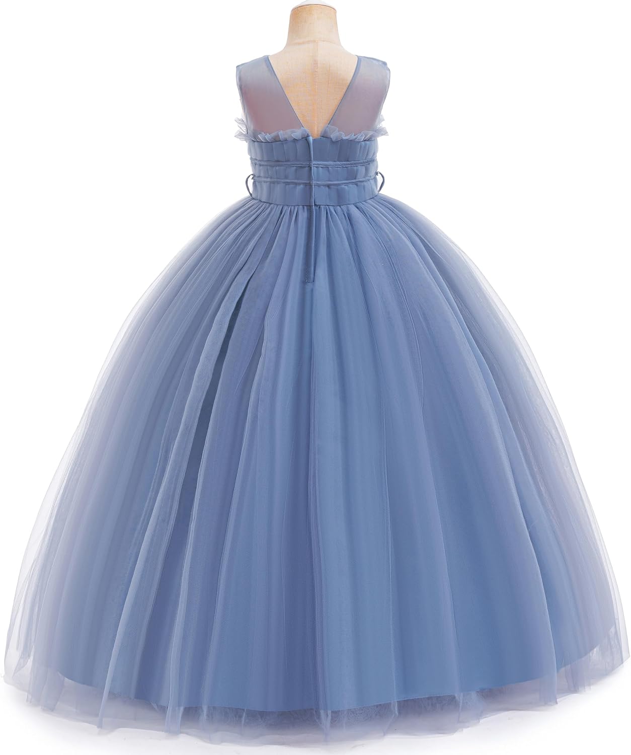 Flower Girls Tulle Wedding Dress A Line Long Formal Pageant Princess Birthday Party Ball Gown Bridesmaid Dresses
