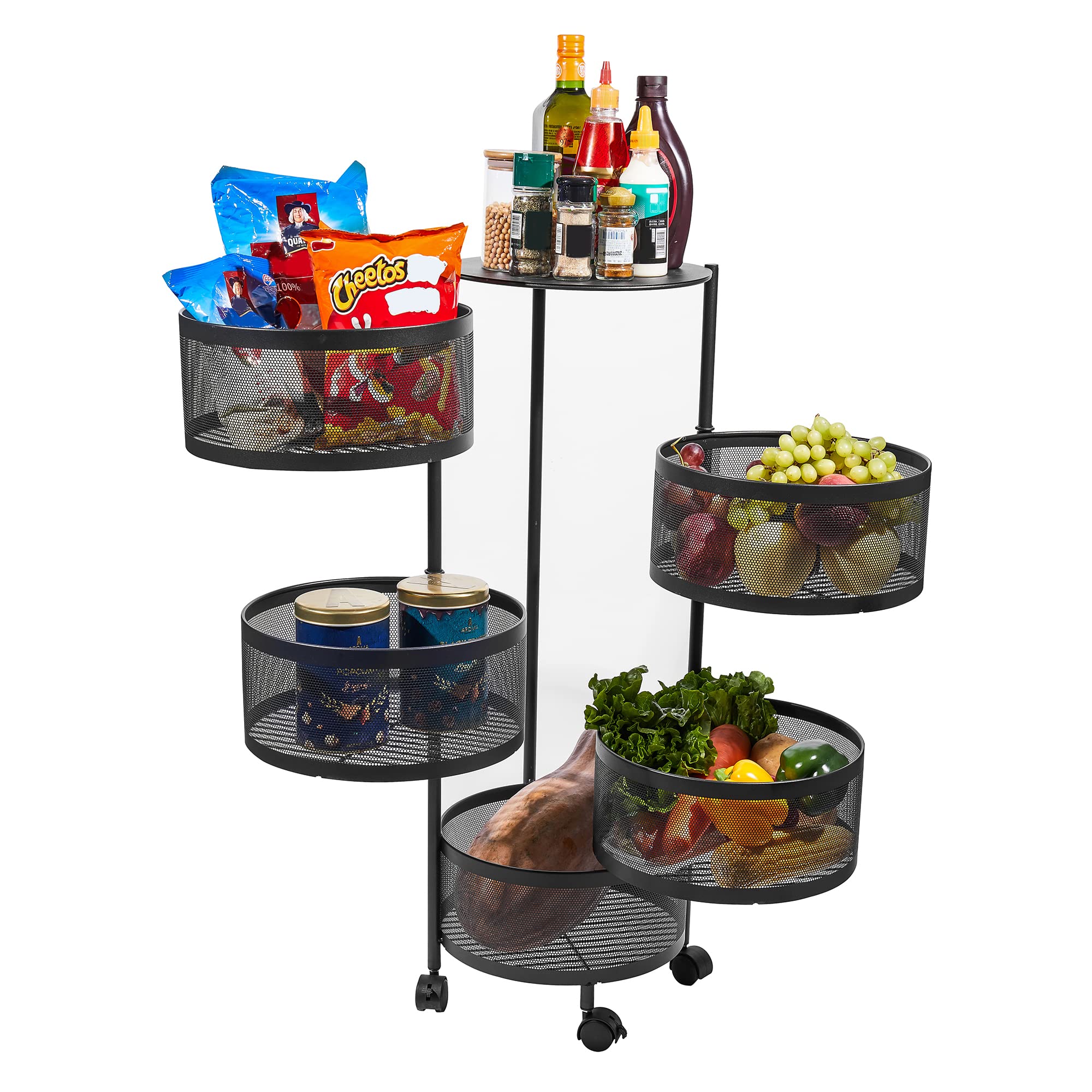 Buy Round Layered Standing Shelf Bedroom Storage Rack FloorStanding 5