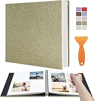 Vista 16 de Álbum autoadhesivo para fotos de 3x5, 4x6, 5x7, 6x8, 8x10, 8.5x 11 u 11x10.6 pulgadas, 40 páginas, de 11 x 10.6 pulgadas, tapa de lino, bricolaje
