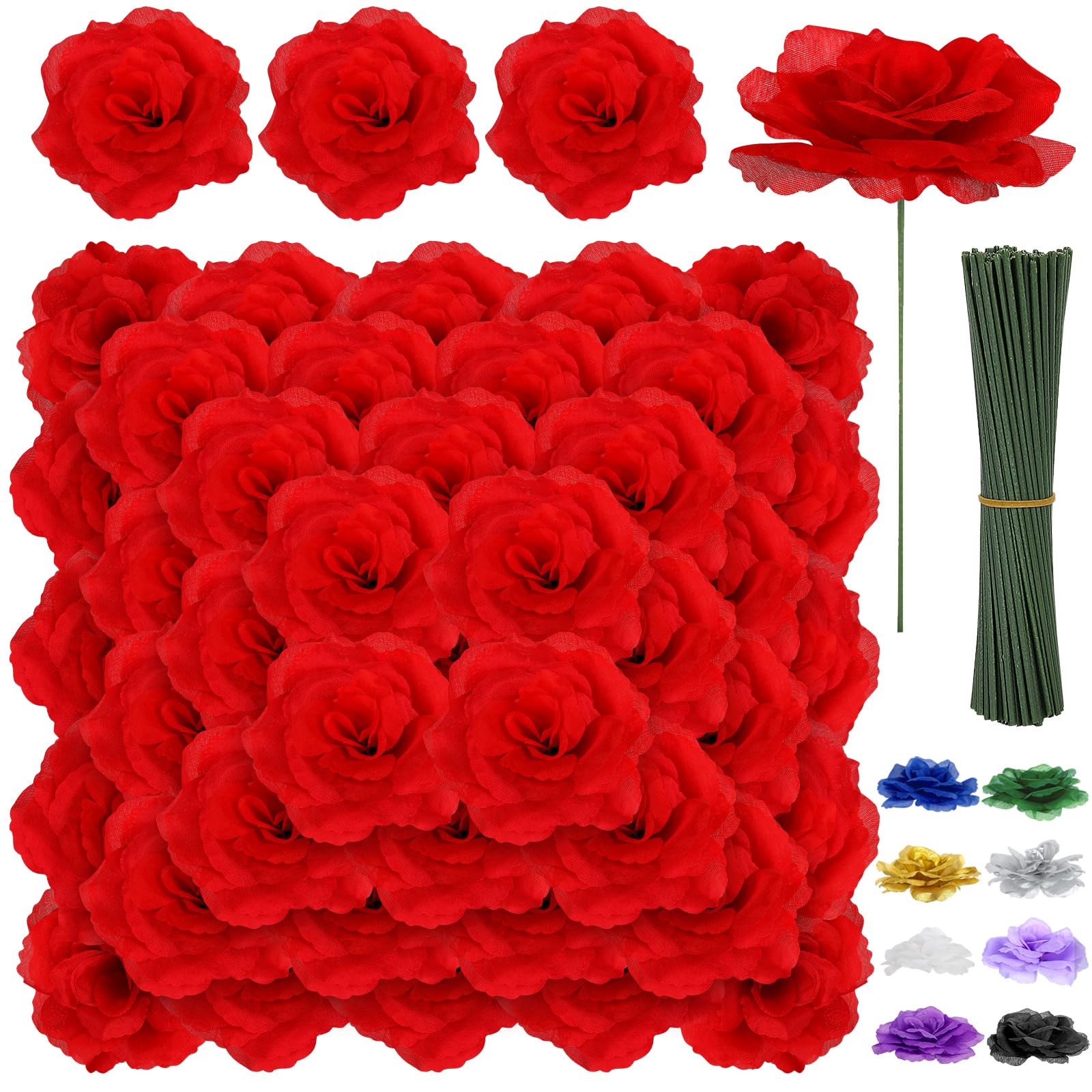 LELEE 108pcs Rose Head Flowers