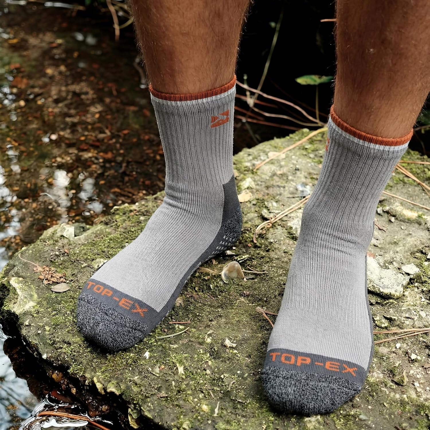TOP-EX DryKnit™ Waterproof Merino Wool Socks for Men & Women, Breathable, Hiking, Camping and All Winter Activities –Crew