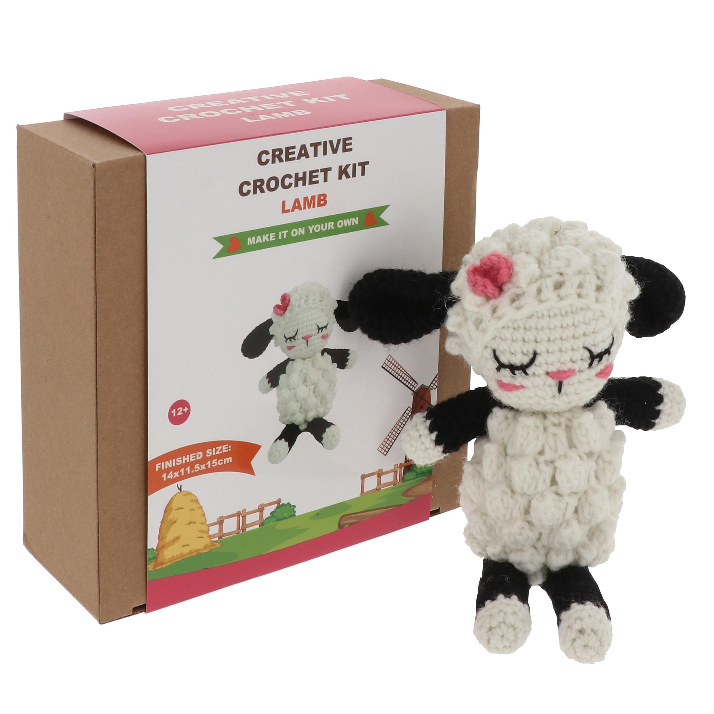 Shudehill Giftware Creative Crochet Kit for Adults – DIY Lamb Craft Set, Perfect for Beginners, Includes All Materials & Instructions for a Fun, Easy Crochet Project