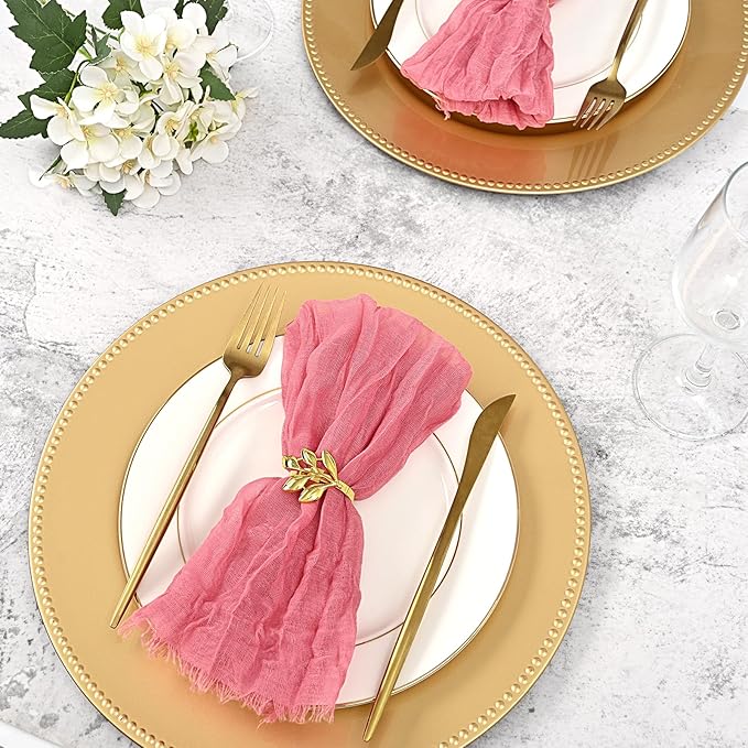 24 Platos Cargadores Dorados con Cuentas 33 cm Desechables para Fiestas miniatura 8