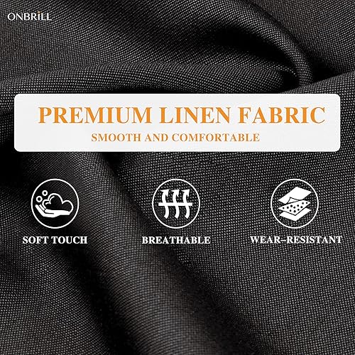 Miniatura 6 de ONBRILL Base de cama de tamaño matrimonial con cabecera tapizada de tela soporte de listones de madera resistente base de colchón tapizada no