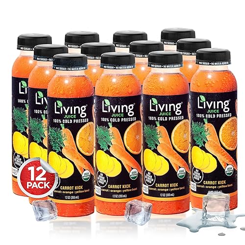 Miniatura 32 de O2 Living Juice - Bebida prensada en frío, paquete variado de sabores – Bebidas de jugo orgánico – Sin azúcares añadidos o agua, dulzura natural