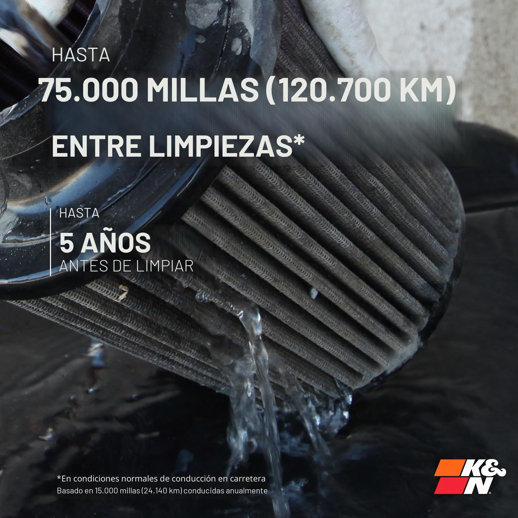 K&N RU-3130 filtro de goma universal Coche y Moto