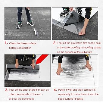 Waterproof Bitumen Tape for Roof Repair, Self-Adhesive Aluminum Foil Flashing Tape, Roof Protector Underlayment Roll for Waterproofing Cladding