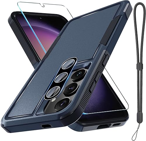 Miniatura 10 de Funda protectora para Samsung Galaxy S23 FE (no para S23), resistente y a prueba de golpes, con correa de muñeca, protector de pantalla de vidrio