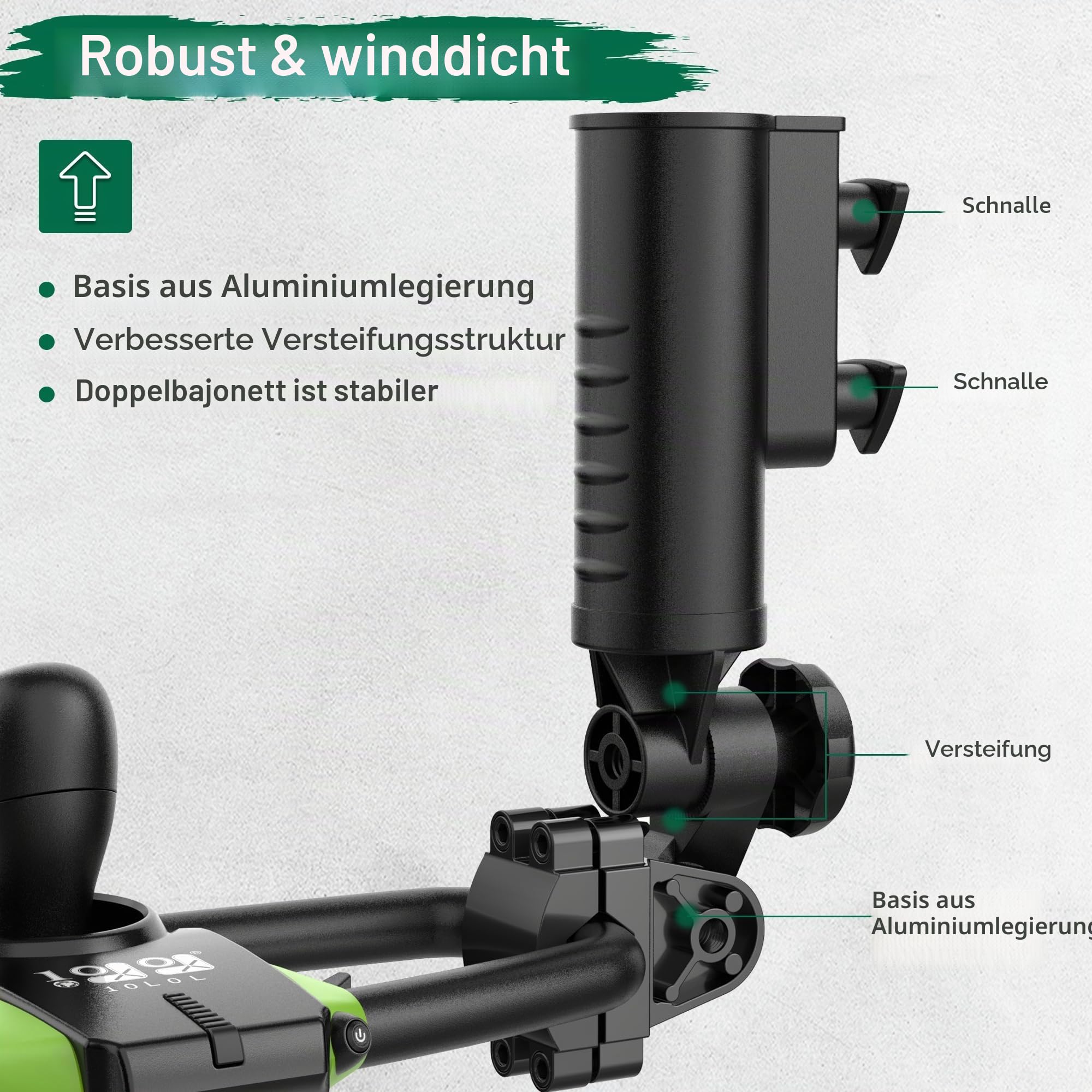 10L0L Golfwagen-Sonnenschirmhalter für Golfschubkarre/Motocaddy/Powakaddy/Kinderwagen/Rollstuhl/Strandstuhl, strapazierfähiger, Verstellbarer Golfschirm mit Aluminiumlegierungsbasis