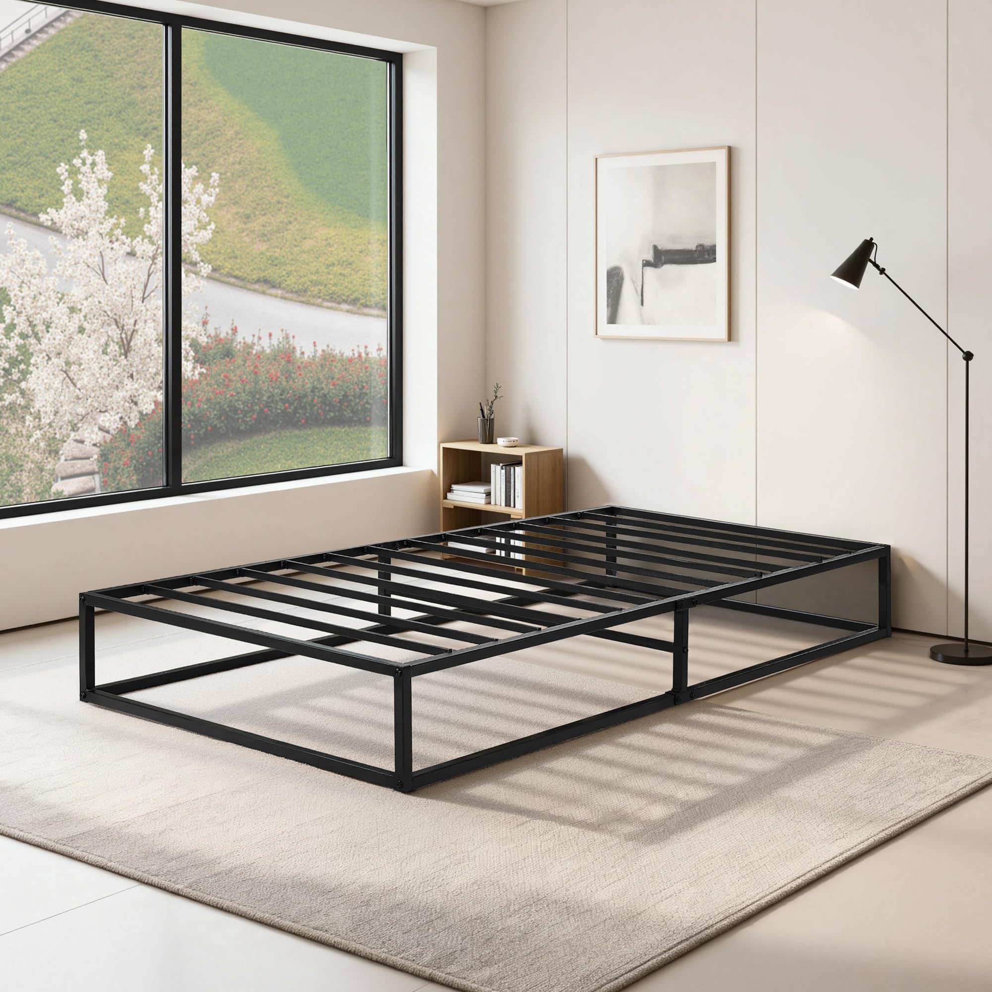 Amazon｜VECELO ベッドフレーム 幅97x奥行195x高さ25cm bed frame