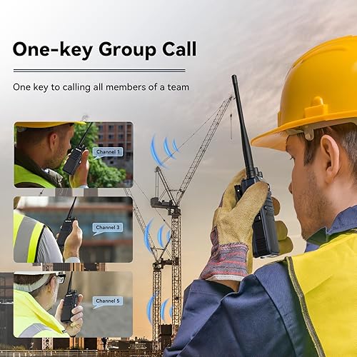 Miniatura 3 de Retevis Walkie Talkies RT86A de largo alcance, radio bidireccional resistente con micrófono, radio GMRS de 2 vías, llamada grupal, fácil