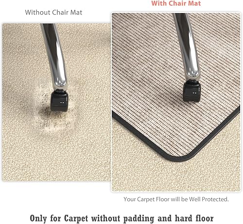 Miniatura 5 de Tapete para silla de oficina resistente para alfombra y piso de madera dura, tapete bohemio para silla de escritorio, 36 x 48 pulgadas, tapete de