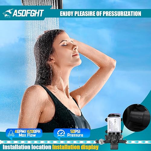 Miniatura 6 de Bomba de agua dulce RV serie 33 110V CA 4.0GPM 50PSI- 110V bomba de diafragma de demanda autocebante para cámper, cocina, baño, yate marino caravana