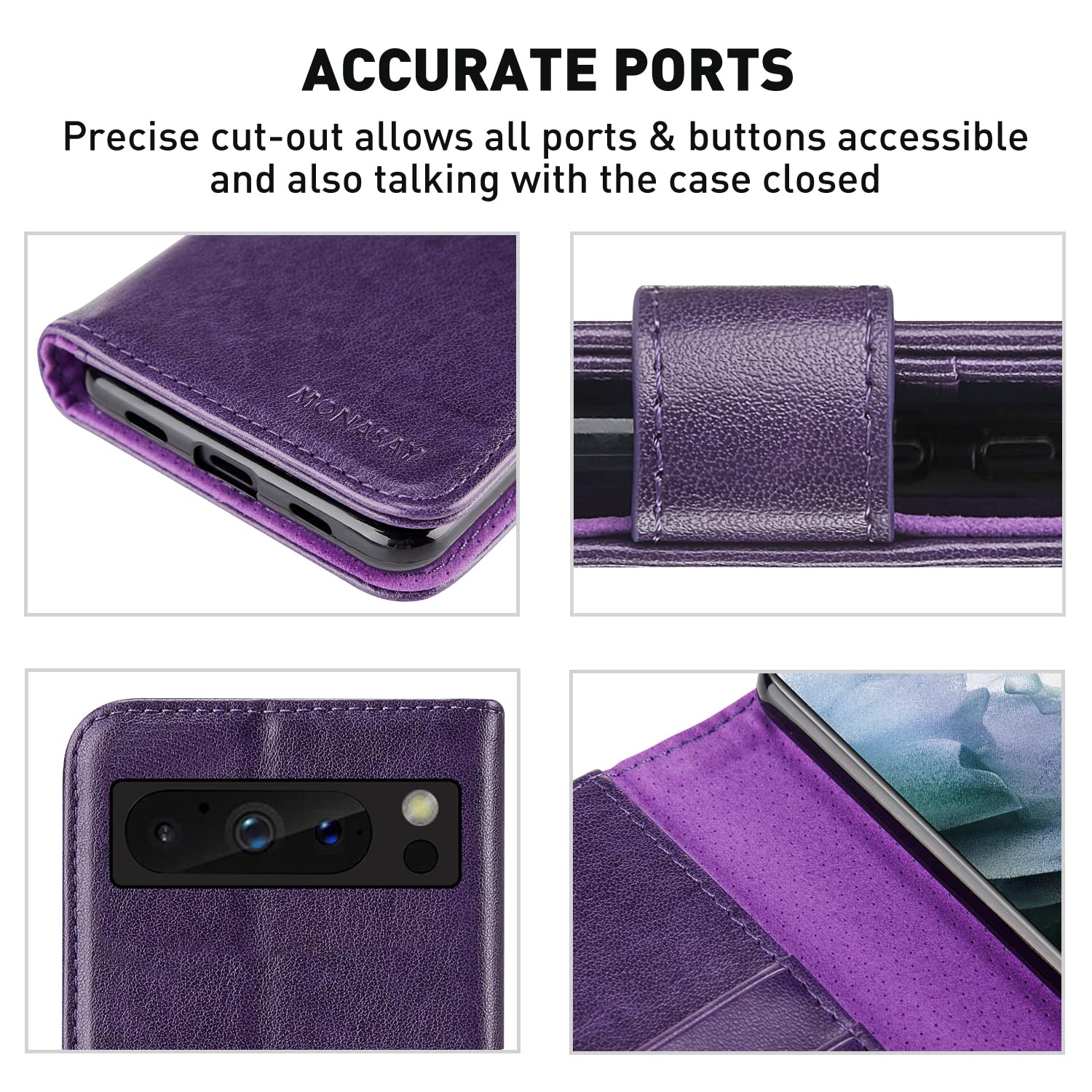 MONASAY Funda Tipo Cartera Para IPhone Air De 6.6 Pulgadas, Funda Magnética Con