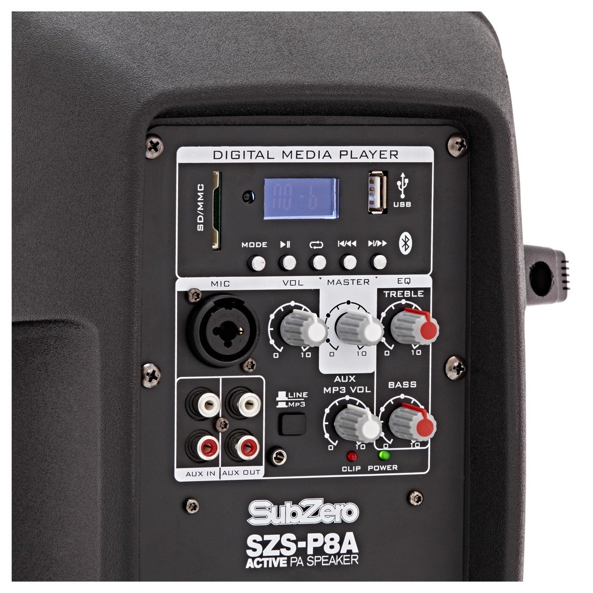 SubZero 200 W 8" Sistema con Lettore Digitale Multimediale e Stand | Pacchetto Portatile con Due Diffusori Professionali, Suono Chiaro da Woofer 8 Pollici, Mixer Integrato Pronto per il Palco