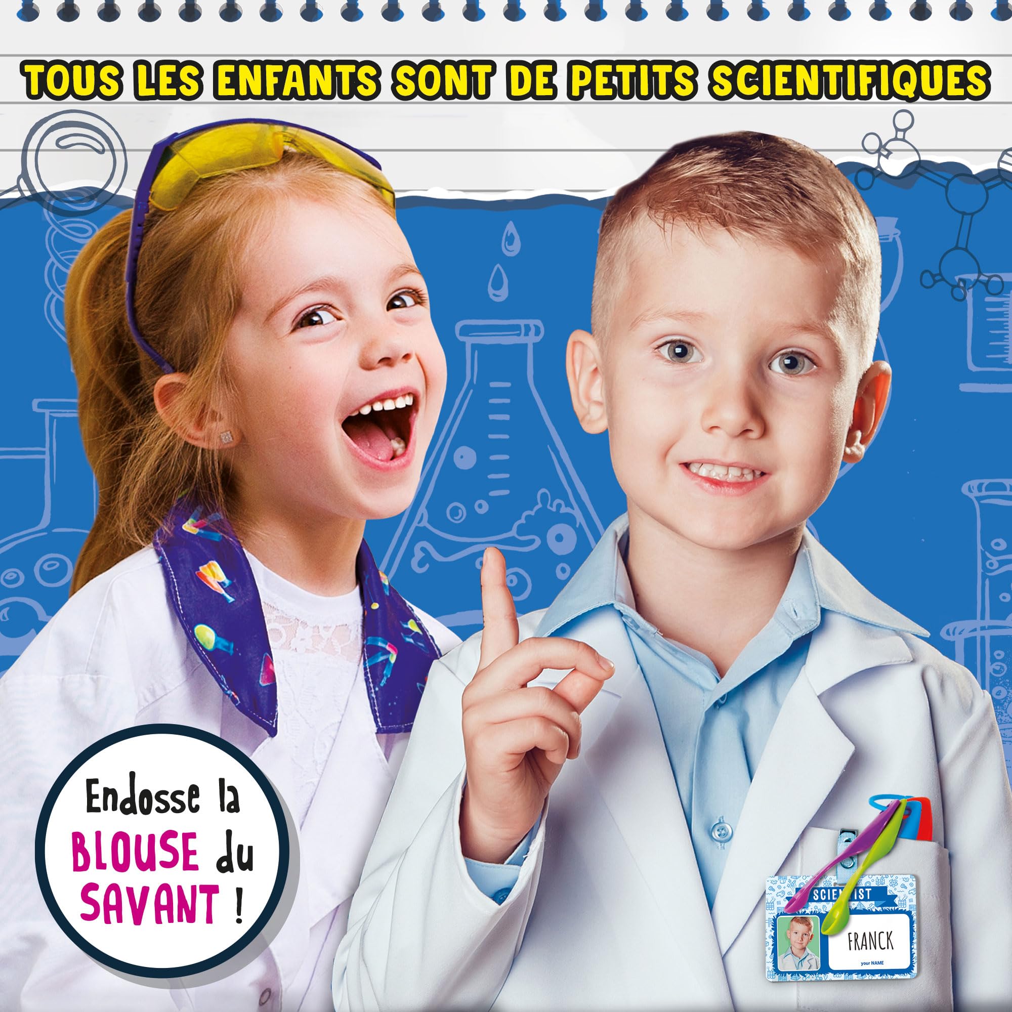 Lisciani - I'M A GENIUS SCIENCE - I'm A Little Scientist - Zestaw naukowy i edukacyjny - Eksperymenty - Bluzka laboratoryjna - Dla dzieci od 5 lat