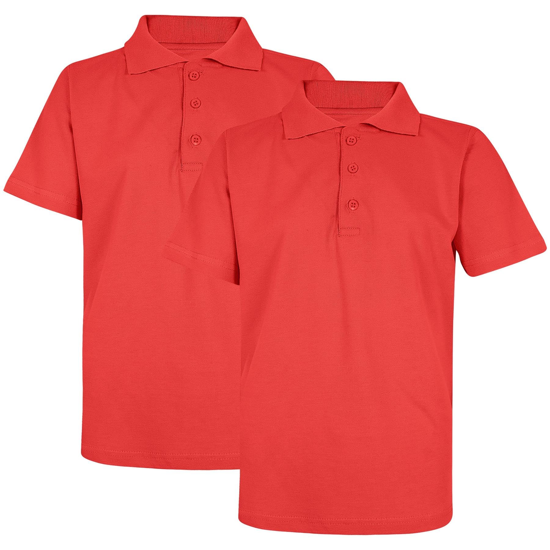 A2z 4 Kids Boys Red 2 Pack Cotton T-Shirt Plain - Pl Polo T Shirt 15-16