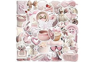 50Pcs Coquette Stickers Cute Vinyl Laptop Stickers Ballerina Girly Waterproof Aesthetic Stickers