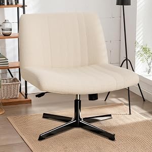 Criss Cross Chair Vanity Chair Armless Cross Legged Office Chair Computer Swivel Chairs with No Wheels Height Adjustable