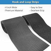 Vista 3 de Matenf Sew On Hook and Loop Strips, 4 Inch Wide, Easy to Sew, Excellent Grip, Non Adhesive, Interlocking Tape, Hook & Loop Tape for Clothing Sewing