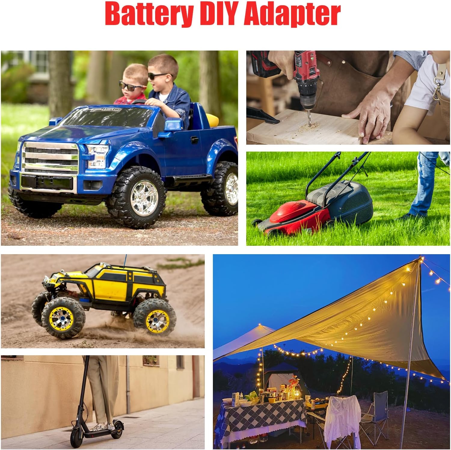 Power Wheel Adapter for Milwaukee M18 18V Battery, Battery Converter Kit with Fuses Holder, Wire Terminals, Fuses & 12AWG Wire for DIY RC Cars, Toys, Robotics (2-Packs) - Image 7