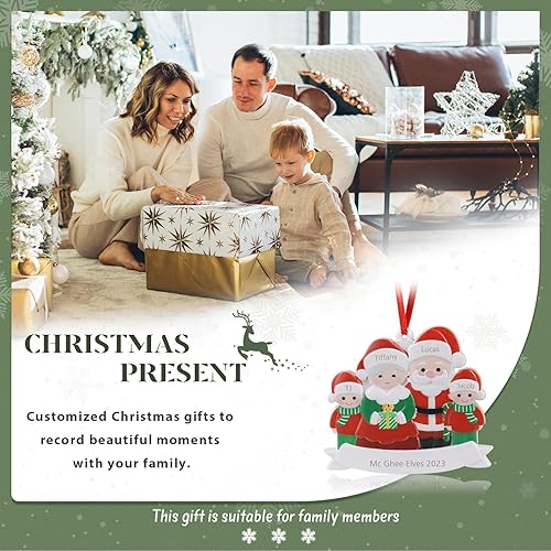 Miniatura 8 de Adornos de Navidad personalizados 2023, adorno familiar con nombre de familia, decoraciones de Navidad para colgar adornos para árbol de Navidad,