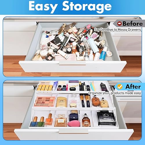 Miniatura 7 de Organizador de cajones de 3 niveles, organizador de cajones de basura expandible, organizador de cajones inteligente de varios niveles para