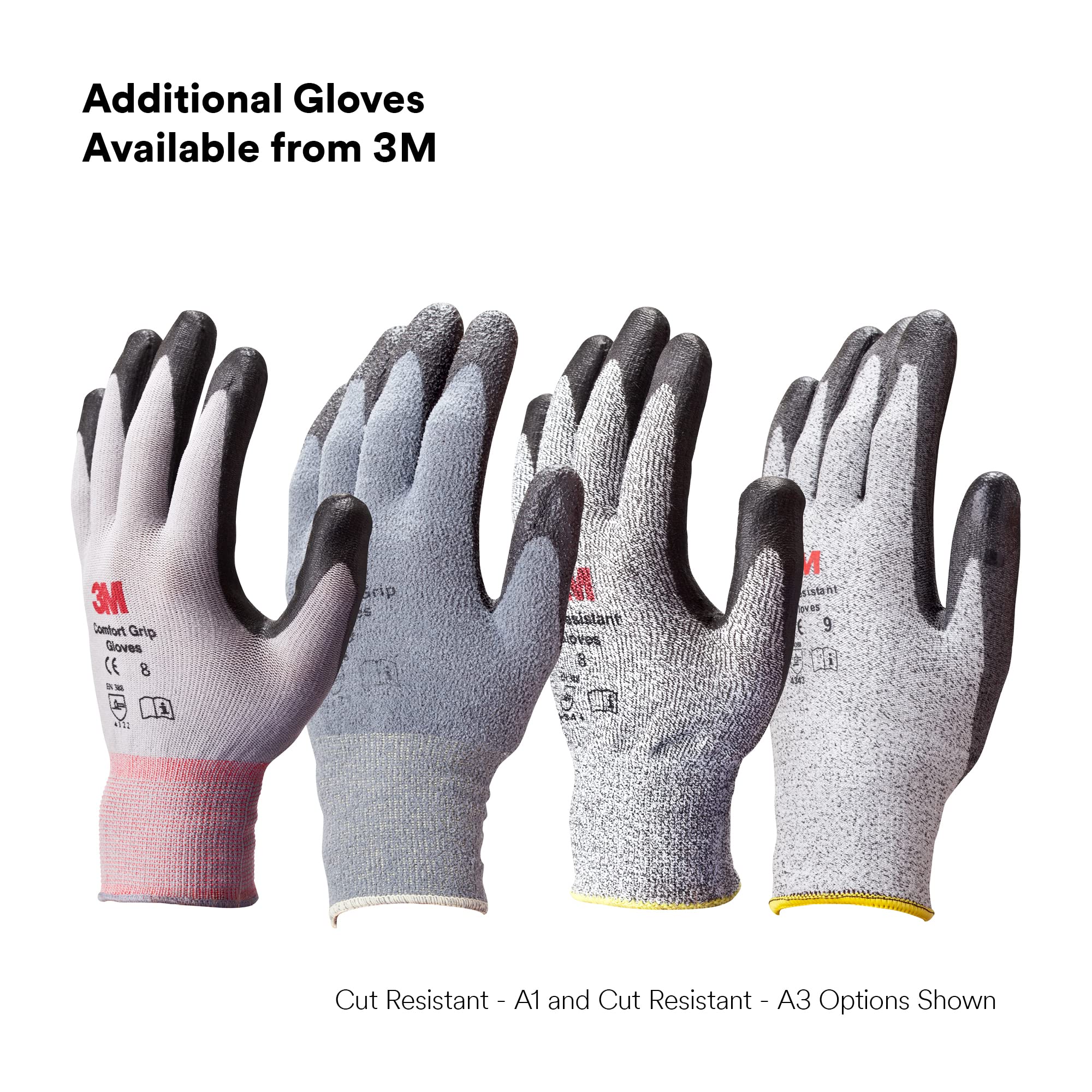3M WX300942439 Comfort Grip rękawica CGXL-CR, odporna na cięcie (ANSI 3), rozmiar XL, szara