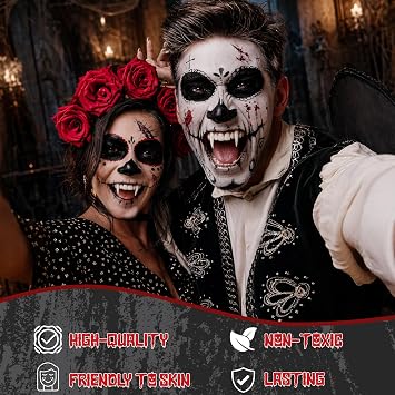 3 Pairs Fake Fangs Vampire Teeth Halloween Makeup Cosplay Kit