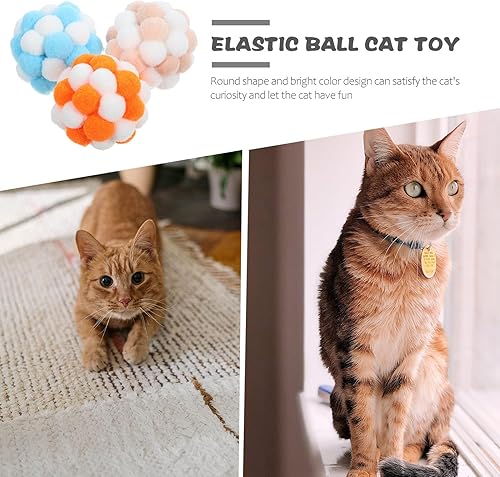 Miniatura 7 de YARNOW 3pcs Interactive Cat Balls with Surface and Inner Bells Colorful Round Kitten for Indoor Play Stimulate Curiosity and Enhance Pet Engagement