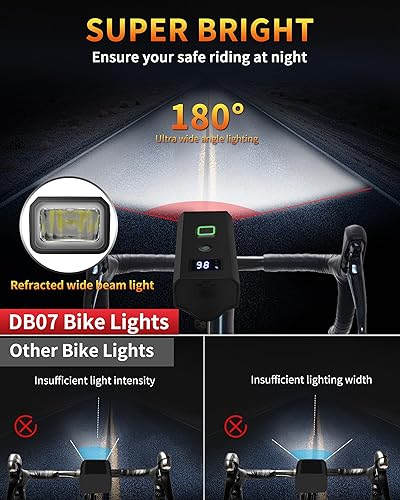 Miniatura 2 de DARKBEAM Luz para bicicleta, faros delanteros de bicicleta superbrillantes de alta luminosidad USB recargable, luces de ciclismo impermeables de 4