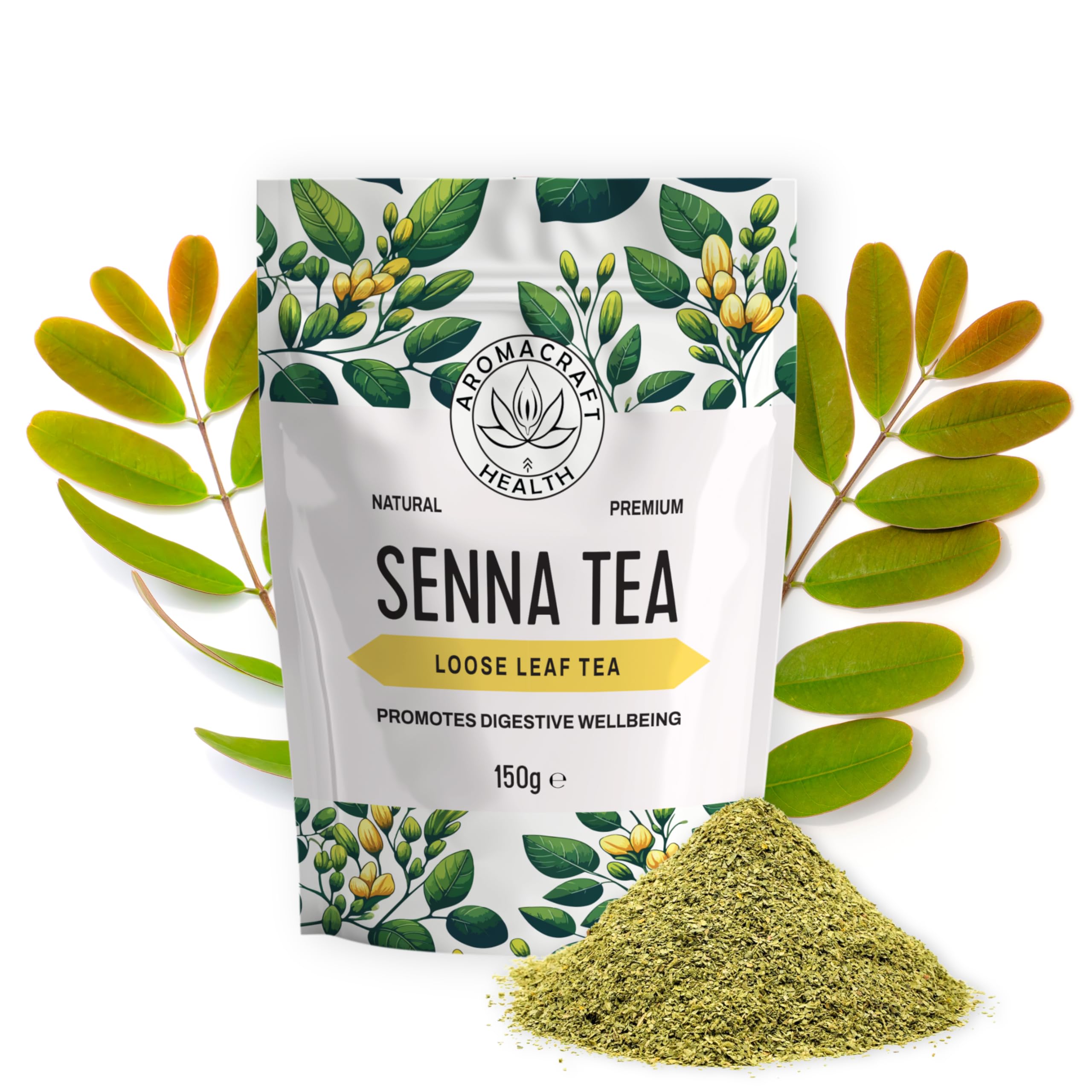 Senna Tea Loose Leaf 150g | Hand-Picked Senna Leaves for Natural Cleanse & Detox | Sustainably Grown | Gentle Digestive Support | Caffeine Free | Pure Senna Cut Leaves for Brewing | Aromacraft