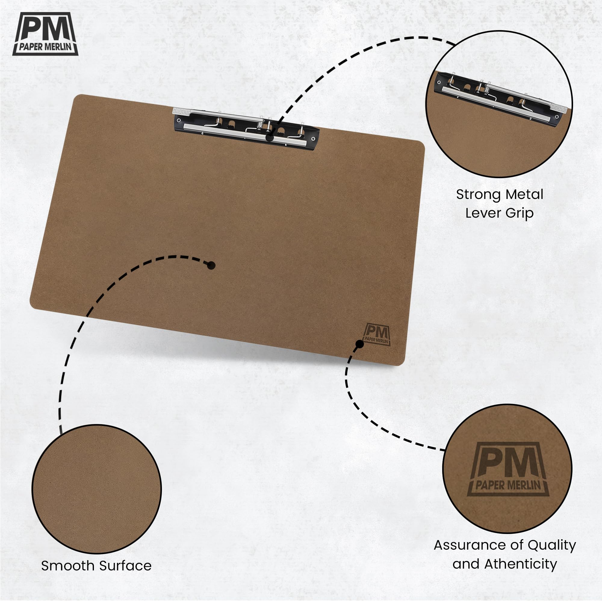 Amazon | Paper Merlin Ledger クリップボード 19 x 11 横型 MDF 11x17 リーガルサイズ ペーパー  大きなクリップボード付き 3パック | クリップファイル・ボード | 文房具・オフィス用品