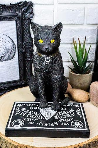 Miniatura 6 de Ebros Witching Hour Halloween Gato negro con patas en tabla de Ouija y planchette Figurita de 75in de alto místico Brujas Wicca Ocultos gatos
