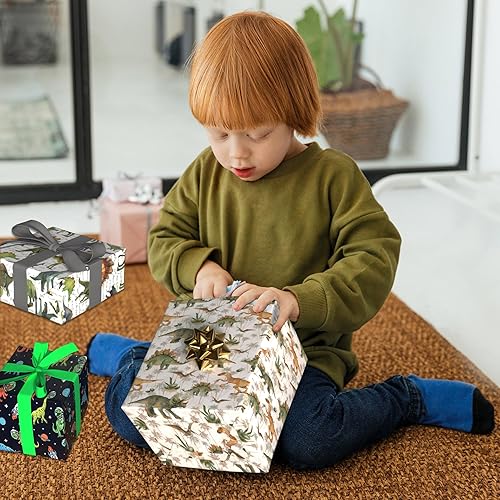 Miniatura 7 de RiukRaiu Papel de regalo de Navidad para niños, hombres y mujeres. Diseño de Navidad, envoltura de regalo que contiene tren de muñeco de nieve,