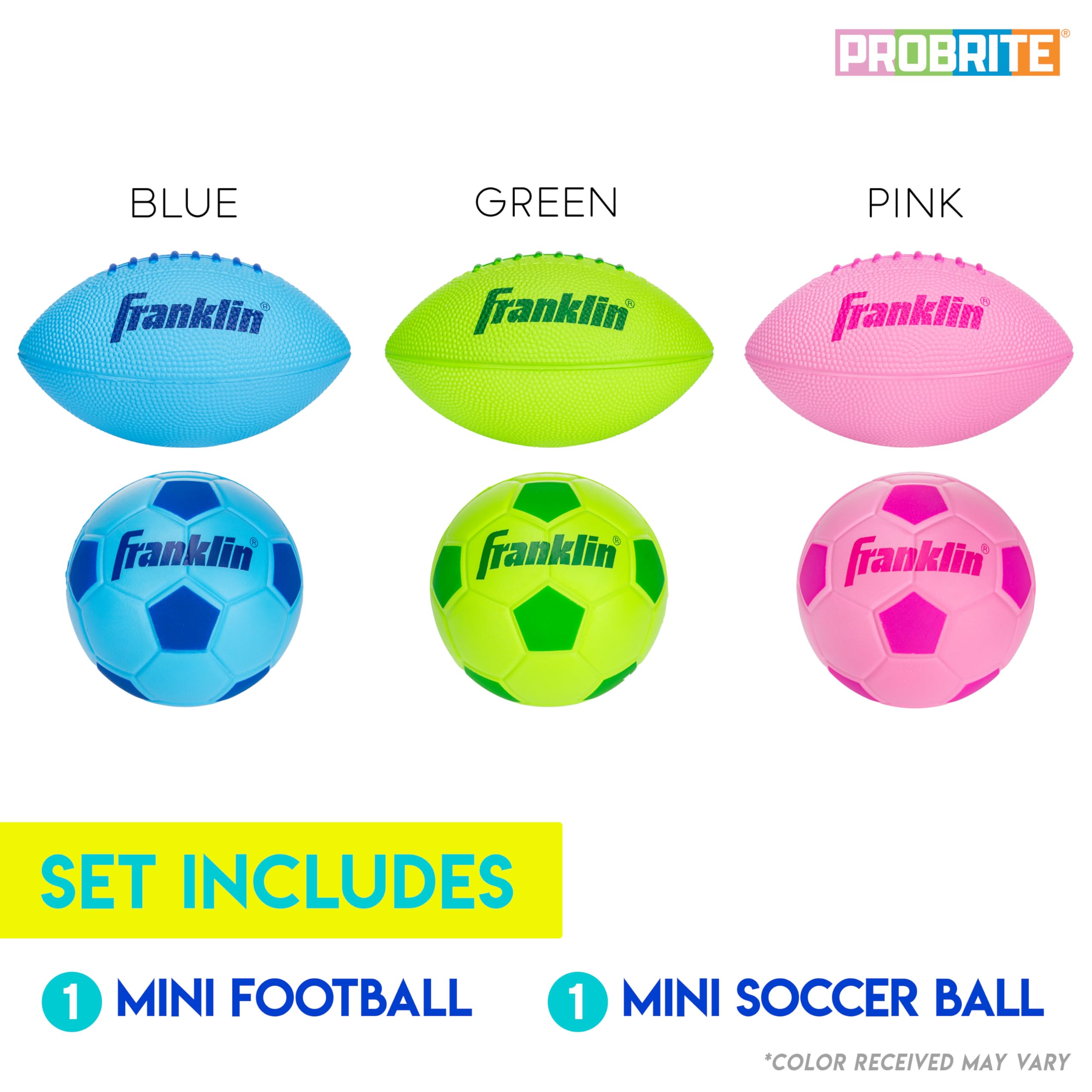 Franklin 60163 Mini Pro Brite - Pallone da calcio in schiuma