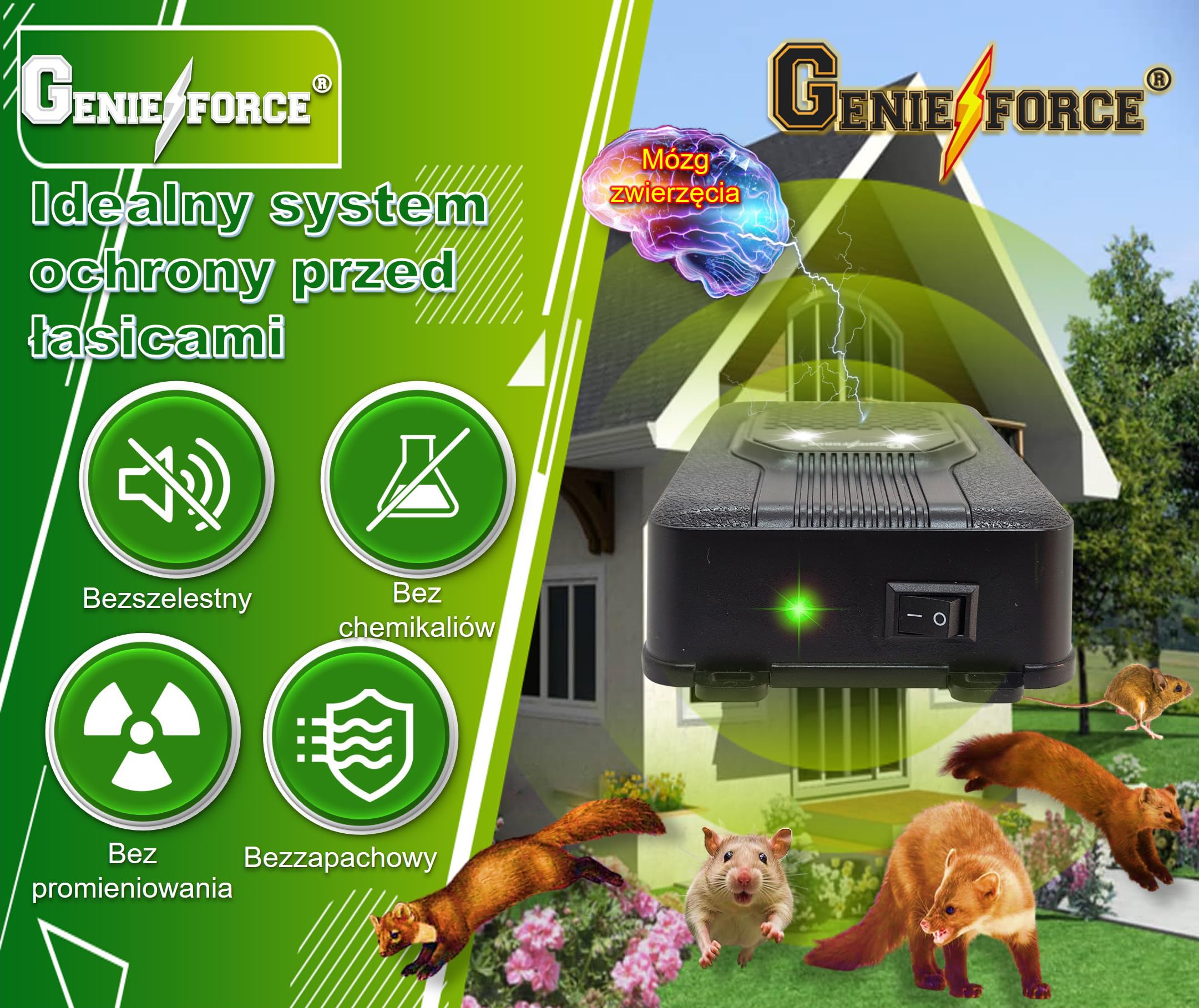 GF-JC-77 GF-JC-77 2 x GF-JC-77 ochrona przed kunami i kunami, ultradźwiękowy odstraszacz kun, odstraszacz kun, do domu, ogrodu, 2 szt