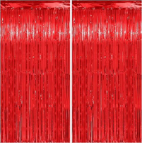 Miniatura 18 de Paquete de 4 serpentinas gruesas de arco iris, 3.2 x 8.2 pies, cortinas de fondo de oropel con decroraciones de cumpleaños arcoíris, telón de fondo