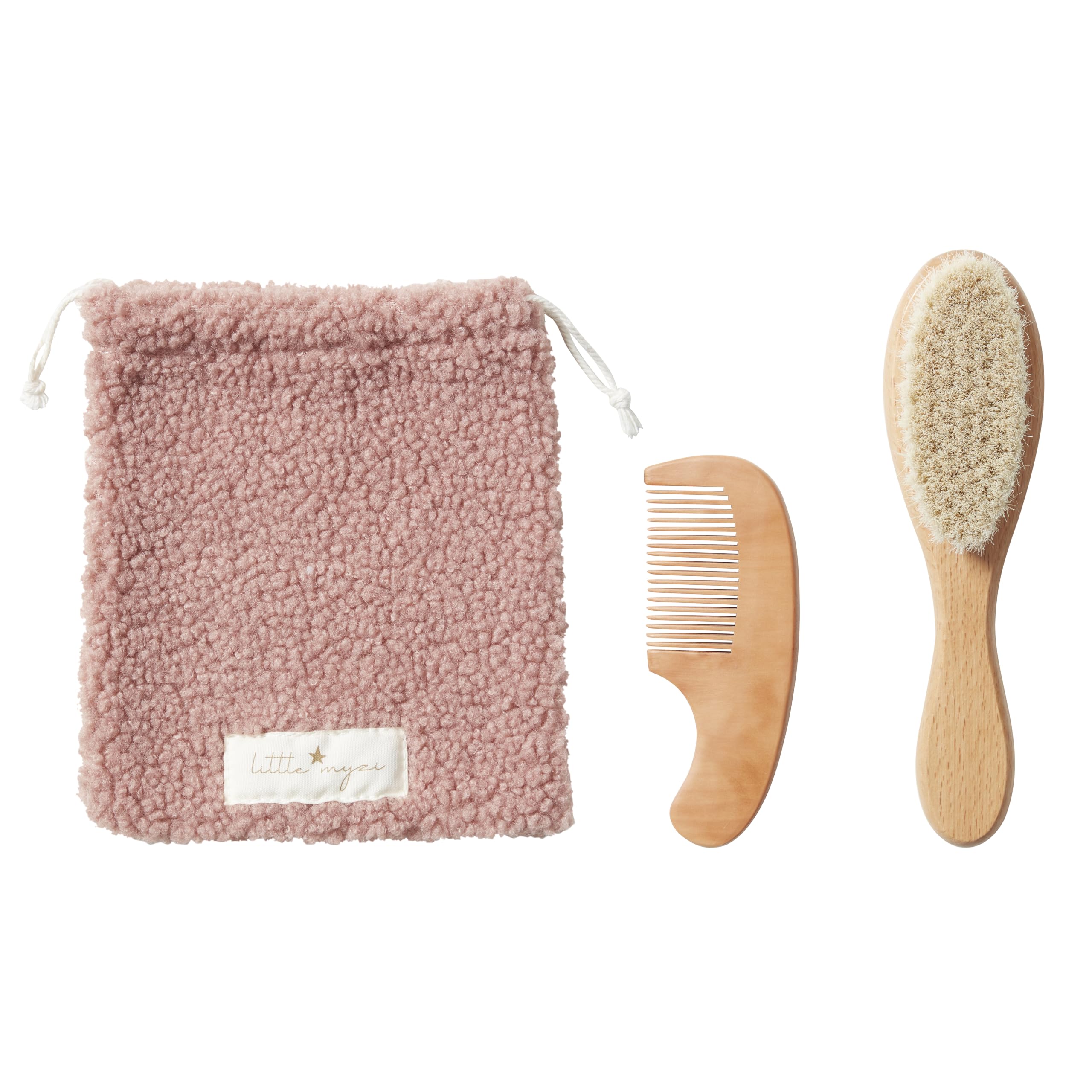 MYZI Baby Haarbürsten Set - Weiche Baby Pinsel Set für Neugeborene, Baby Kamm und Pinsel Set Mädchen und Junge, Kleinkind Haarbürste und Kleinkind Kamm - Baby Geschenkset