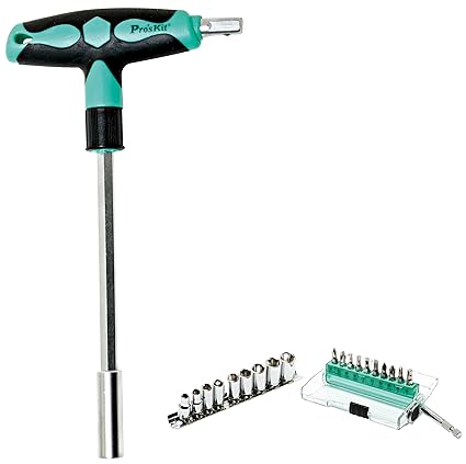 Proskit Ratchet Screwdriver Set with 19?bits, SD 9701?M